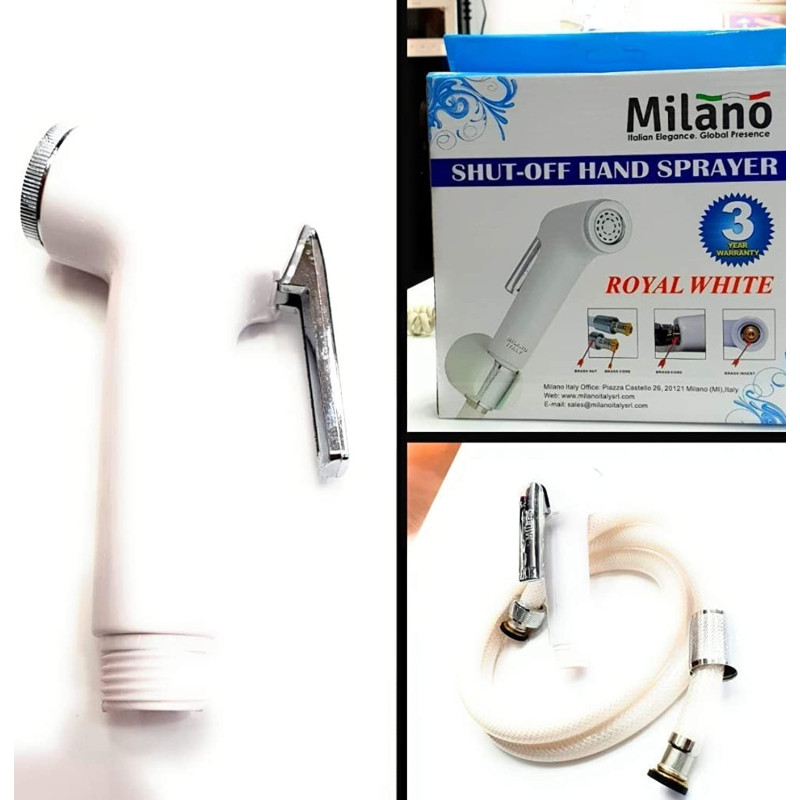Milano Shattaf Shut Off Hand Sprayer Royal White Made In China