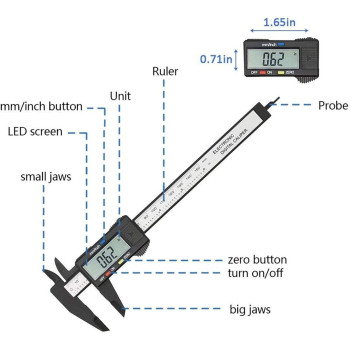 Vernier Caliper Electronic Digital Lcd Screen Micrometer Ruler Measuring Tool 150 Mm