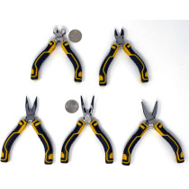 Denzel Hobby Pliers Set 5 Pcs. Diagonal Long Nose End Cutting Bent Nose Flat Nose Pliers 7717839