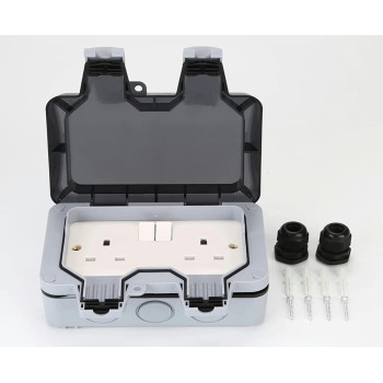 Borliya Outdoor Sockets Waterproof Single Socketshowtop Wall Electrical Outletsip66 Switched Socket Covers13A Outdoor