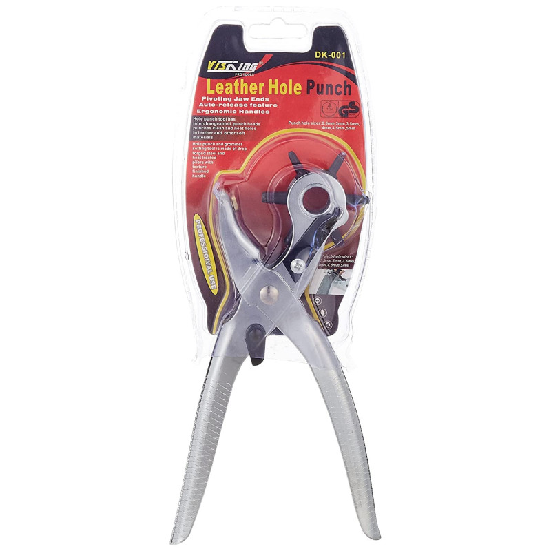 Leather Hole Revolving Puncher Plier Kit With Ruler Awl Toolassorted Color