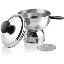 Taj Stainless Steel Cheratta Puttu Steamer Compatible To Use On Pressure Cookers, Silver 10Cm