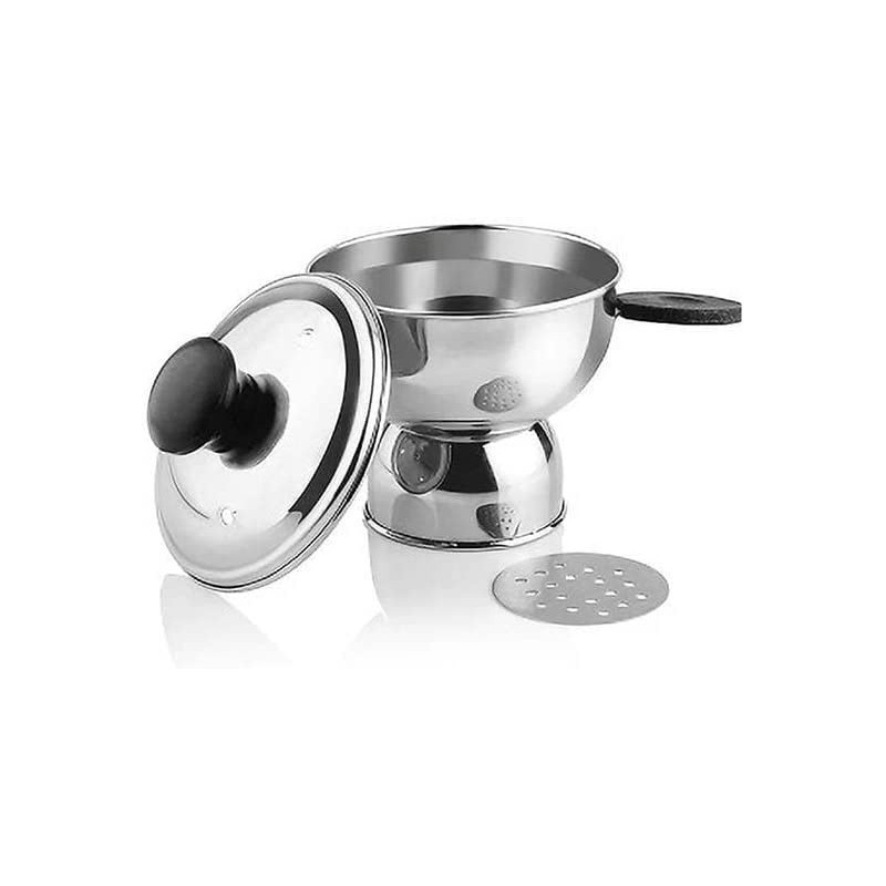 Taj Stainless Steel Cheratta Puttu Steamer Compatible To Use On Pressure Cookers, Silver 10Cm