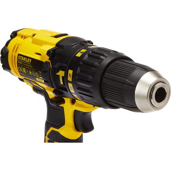 Stanley Cordless Hammer Drill 18V 45Nm 2 Speed Reversible 2 X 1.5 Ah Li Ion Batteries With Kit Box Yellow Blacksch20S2K B5