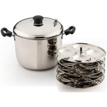 Taj Stainless Steel Idly Cooker 20 Pits 5 Plates Silver 23Cm