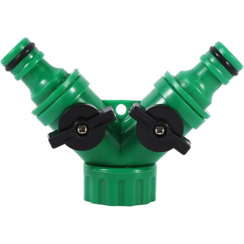 Generic Three Way Ball Valve Quick Connector Hose Pipe Adapter Water Irrigation 2 Way Y Tap Fitting Garden Pipe Splitter