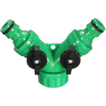 Generic Three Way Ball Valve Quick Connector Hose Pipe Adapter Water Irrigation 2 Way Y Tap Fitting Garden Pipe Splitter