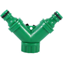 Generic Three Way Ball Valve Quick Connector Hose Pipe Adapter Water Irrigation 2 Way Y Tap Fitting Garden Pipe Splitter