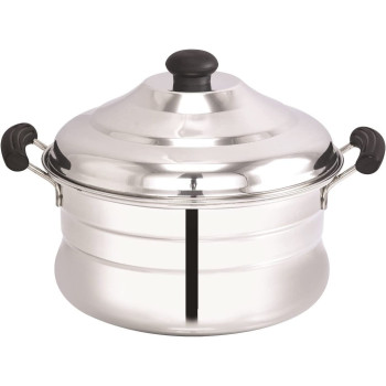 Taj Stainless Steel Idly Steamer Belly Pot 15 Pits 3 Plates Silver 23Cm
