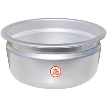 Taj Traditional Aluminium Large Cooking Pot Vana Silver 6.5L