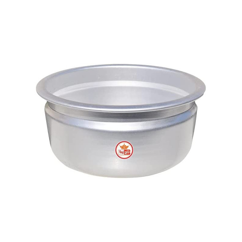 Taj Traditional Aluminium Large Cooking Pot Vana Silver 6.5L