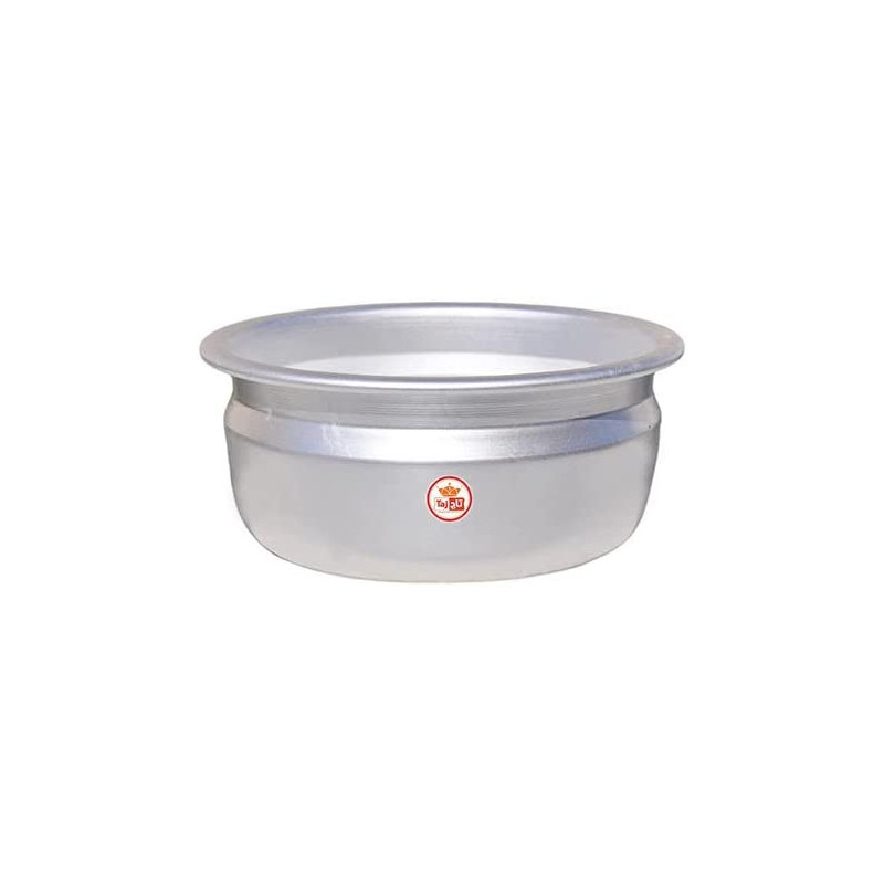 Taj Traditional Aluminium Medium Cooking Pot Vana Silver 3.5L