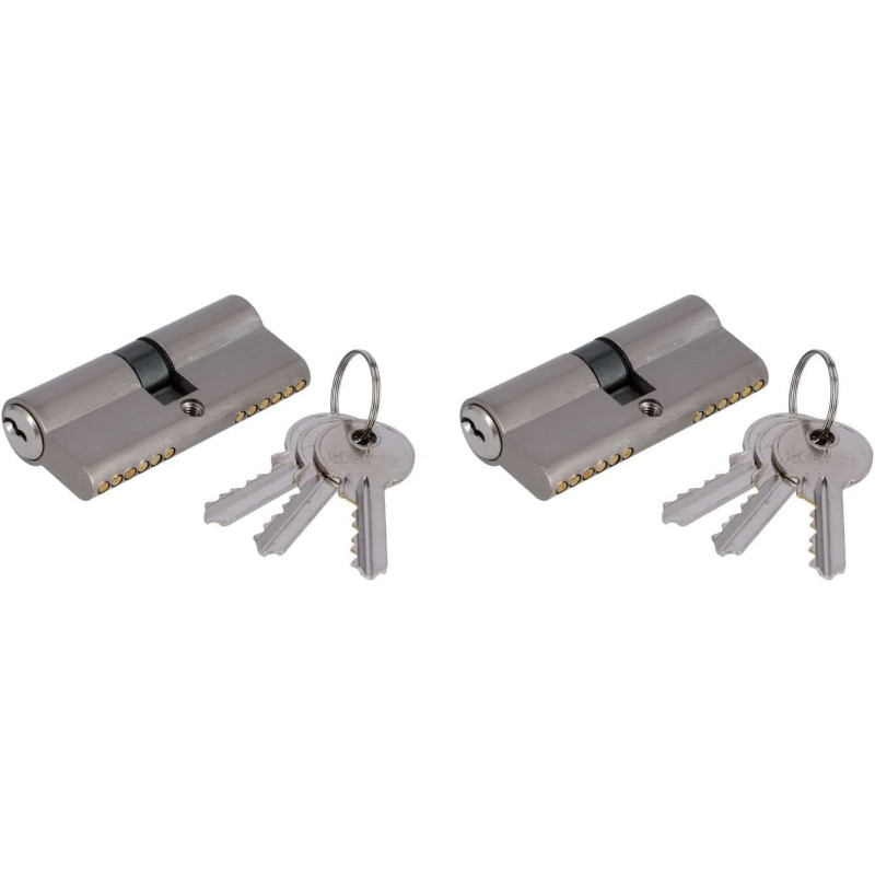 Abbasali Wood Door Cylinder With Key 70Mm 2 Pieces