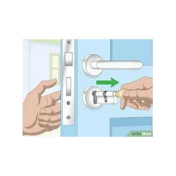 Abbasali Wood Door Cylinder With Key 70Mm 2 Pieces