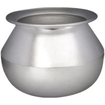 Taj Traditional Indian Rice Cooking Pot Kalam With Lid Silver 7L