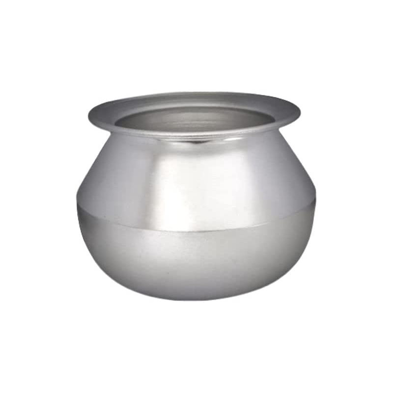 Taj Traditional Indian Rice Cooking Pot Kalam With Lid Silver 7L