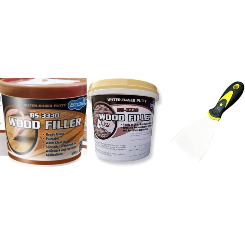 Abbasali Carpenter Wood Filler 500Grm & Water Based Wood Filler For Repairing Quick Drying 1Kg With Scrapper
