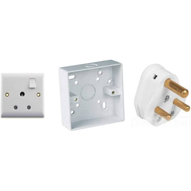 Abbasali 15Amp Switch Socket With 3X3 Pvc Box & Top Plug 4