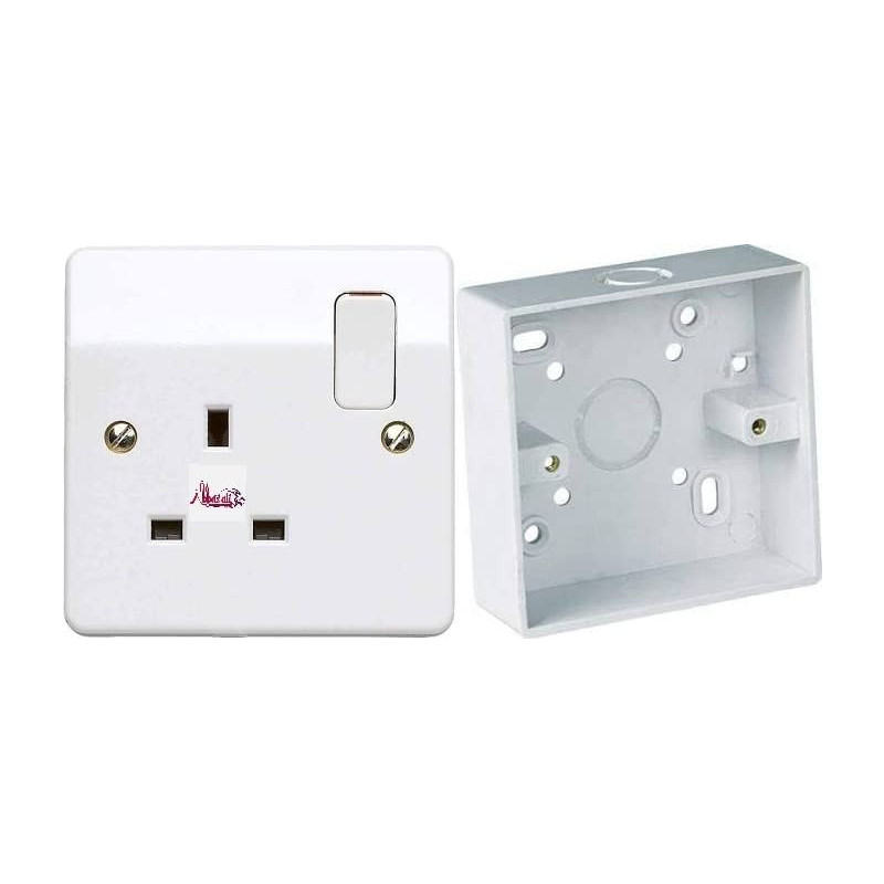 Abbasali Switch Socket With Pvc Box13Amp
