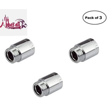 Abbasali Chrome Extension Nipple Male To Female 1 2 British Standard Pipe Pack Of 3 1 2X50Mm & 3 Pcs Taflon Tape