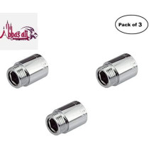 Abbasali Chrome Extension Nipple Male To Female 1 2 British Standard Pipe Pack Of 3 1 2X30Mm & 3 Pcs Taflon Tape