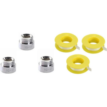Abbasali Male To Female Chrome Extension Nipple With Teflon Tape 1 2In X 10Mm Pack Of 3 Pieces