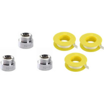 Abbasali Male To Female Chrome Extension Nipple With Teflon Tape 1 2In X 10Mm Pack Of 3 Pieces