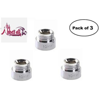 Abbasali Male To Female Chrome Extension Nipple With Teflon Tape 1 2In X 10Mm Pack Of 3 Pieces