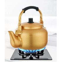 Taj Yellow Kettle 4L Stove Top Tea Kettle Golden Kettle Karak Tea Kettle Camping Kettle Coffee Kettle Aluminium Kettle 4 Litre
