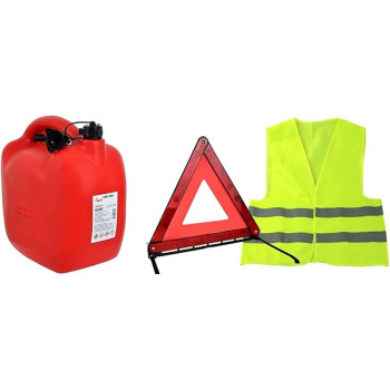 Abbasali Emergency Kit For Suvs & Cars While Fuel Ended Includes 5 Ltr Petrol Pvc Canesafety Trainglesafety Jacket