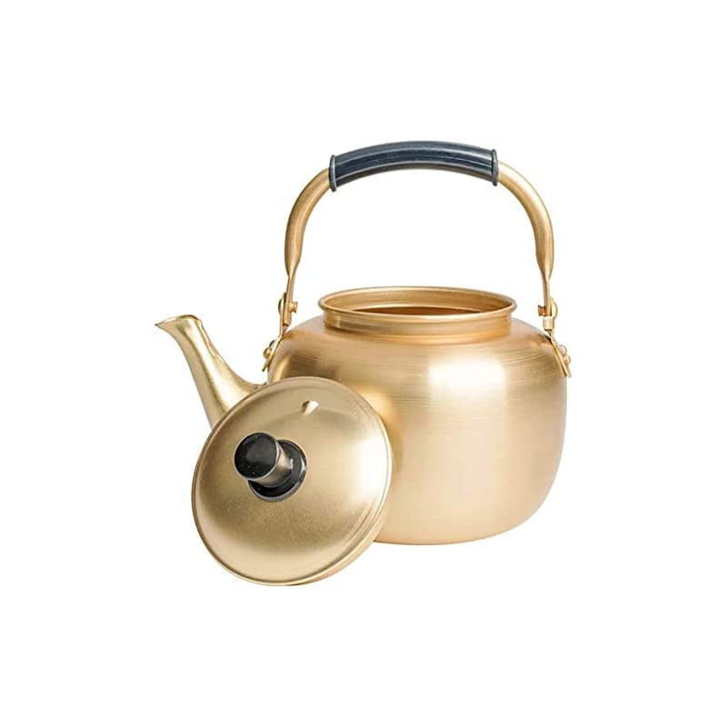 Taj Yellow Kettle 3L Stove Top Tea Kettle Golden Kettle Karak Tea Kettle Camping Kettle Coffee Kettle Aluminium 3 Litre