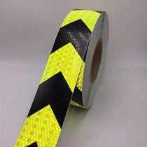 Abbasali Vehicle Night Reflective Safety Warning Tape Sticker In Green Black Arrow Reflection For Car Truck And Bus