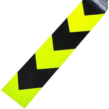 Abbasali Vehicle Night Reflective Safety Warning Tape Sticker In Green Black Arrow Reflection For Car Truck And Bus