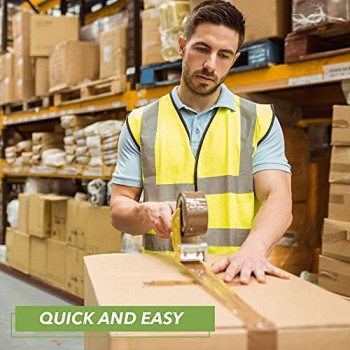 Abbasali Tape Gun With Strong Packing Tape 6 Pieces 12 Rolls Brown