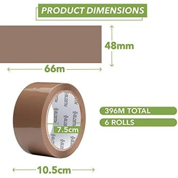 Abbasali Tape Gun With Strong Packing Tape 6 Pieces 12 Rolls Brown