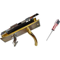 Abbasali Door Lock Complete Set With Handle And Lock Sngp + 1 Pc Screwdriver Free