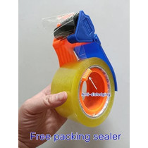 Abbasali Packing Tape Clear Transparent Tape 3 Pcs 2 Inch X 100 Yard With Tape Cutter Roll Dispenser