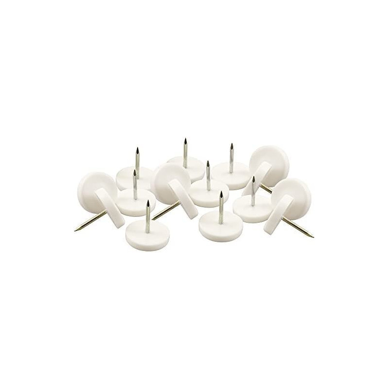 Abbasali 7 8 Round Nail On Furniture GlidesSurface Protection For Wooden Furniture White 16 Pack