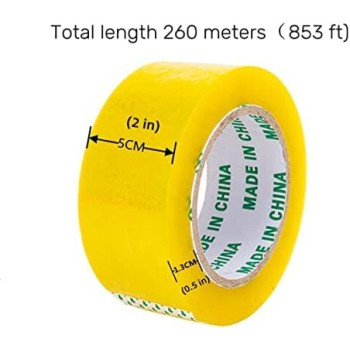 Abbasali Length 100 Meter Yard Width 48Mm 2 Inch Tape Color Transparent Packing List 6X100 Meter Transparent Tape 1Xtape Cutter