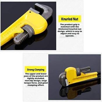 Abbasali Heavy Duty Pipe Wrench Adjustable Professional Carbon Steel Plumbing Wrench For Plumbing 10 Inch