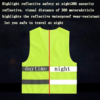 Abbasali Reflective Vest Working Clothes High Visibility Day Night Warning Safety Vest, Green