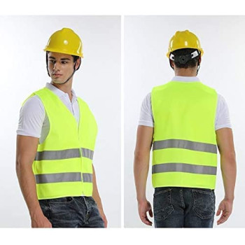 Abbasali Reflective Vest Working Clothes High Visibility Day Night Warning Safety Vest, Green