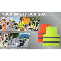 Abbasali Reflective Vest Working Clothes High Visibility Day Night Warning Safety Vest, Orange