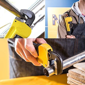 Abbasali Heavy Duty Pipe Wrench Adjustable Professional Carbon Steel Plumbing Wrench For Plumbing 8 Inch