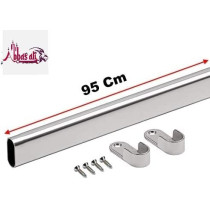 Abbasali 95 Cm Wardrobe BarClothes Rod Closet And Cupboard OrganizerChromed Steel Pack Of 9