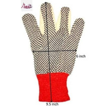 Abbasali Drill Doted Cotton Gloves Knitted Glove Safety Dotted Grip Free Size 8Oz 3 Pair