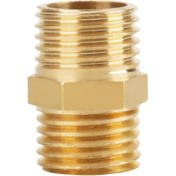 Akozon Hex Nipple Brass Fitting Brass Hex Nipple 1 4 Bsp To 1 4 Bsp External Thread Brass Set Of 10 Pcs