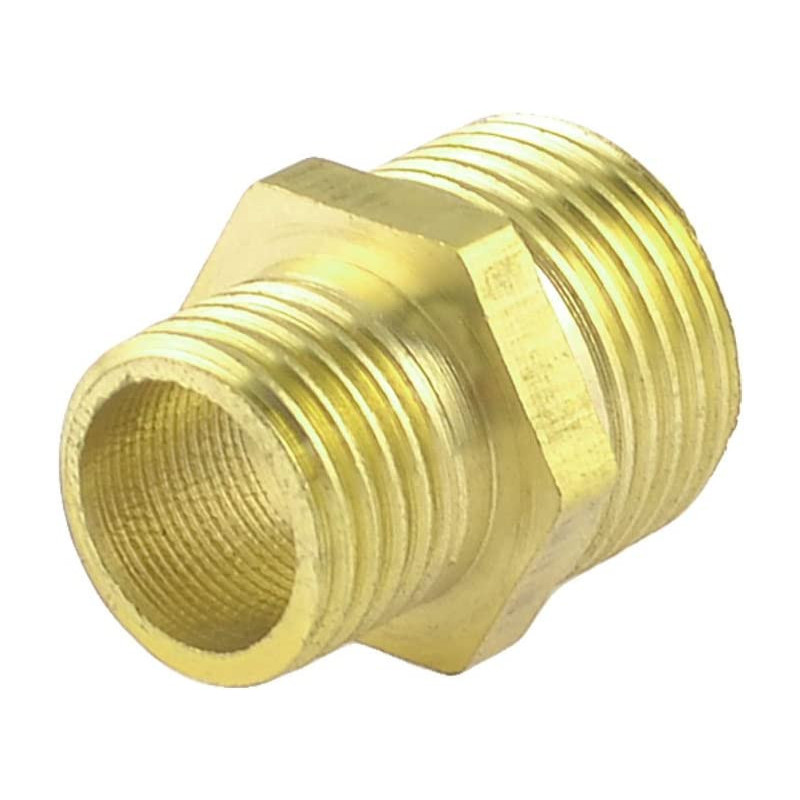 Aexit Brass Hand Operated Tools 3 8 Pt To 1 4 Pt Male Thread Hex Nipple Reducer Pneumatic 21Ry293Qf11 Quick Coupler