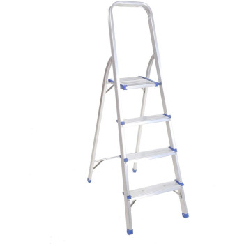 4 Steps Aluminum LadderSilver