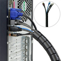 Joulli Cable Zipper Cord Organizer Wire Management System Kit 2M